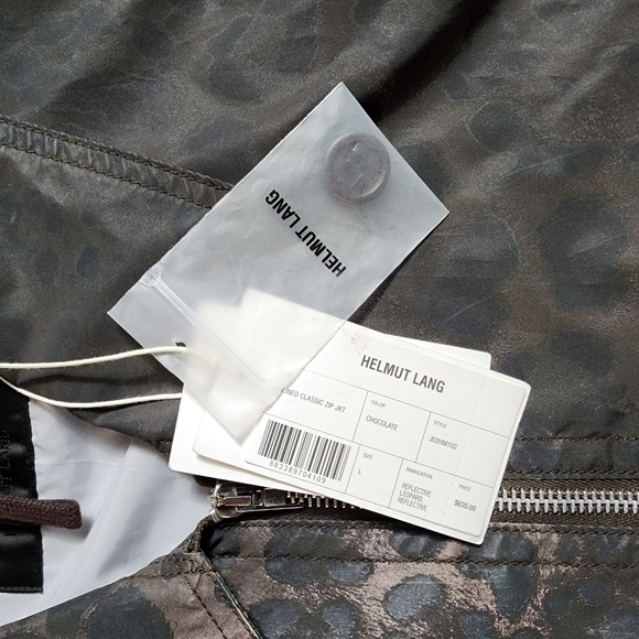 Helmut Lang Reflective Leopard Zip-Up Jacket Size Large MSRP $635 NWT - Picture 7 of 16